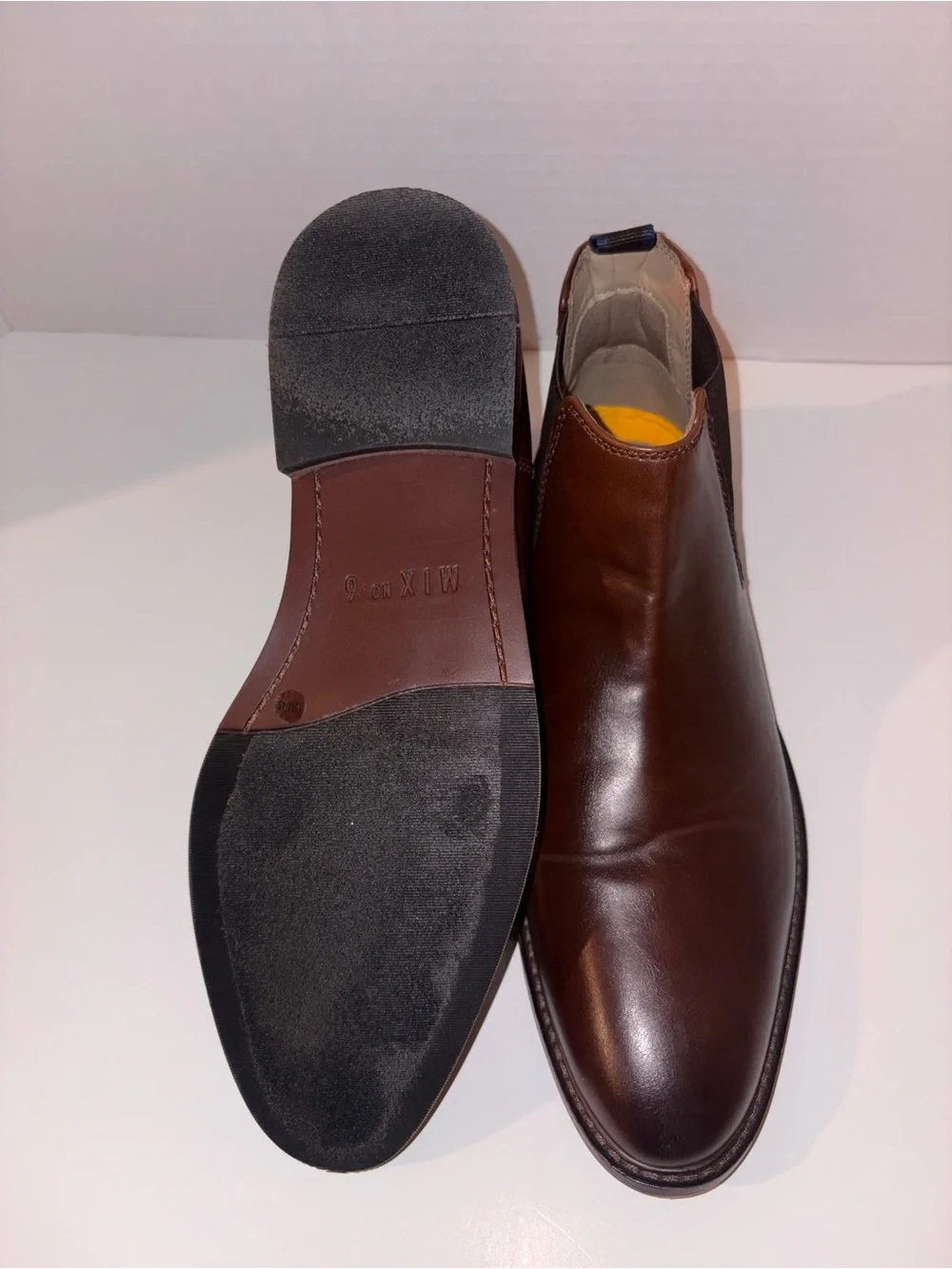Mix 6 Brown Leather Chelsea Boots - Men Size 12